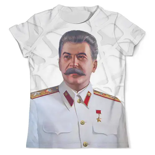 Заказать мужскую футболку в Москве. Футболка с полной запечаткой (мужская) STALIN от balden - готовые дизайны и нанесение принтов.