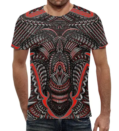 Заказать мужскую футболку в Москве. Футболка с полной запечаткой (мужская) Alien от T-shirt print  - готовые дизайны и нанесение принтов.