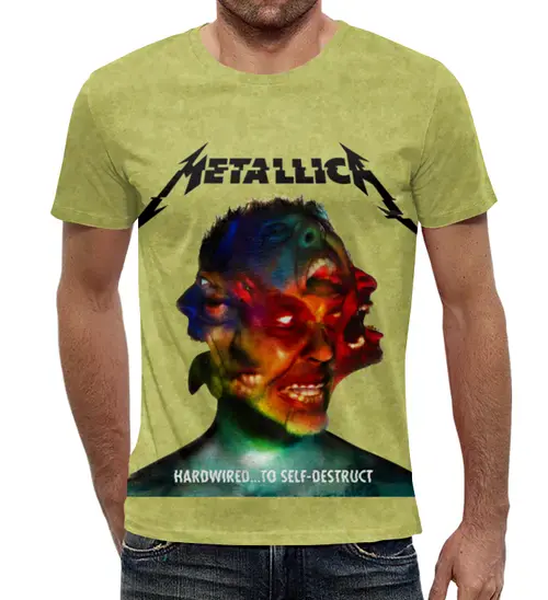 Заказать мужскую футболку в Москве. Футболка с полной запечаткой (мужская) Metallica Band от Leichenwagen - готовые дизайны и нанесение принтов.