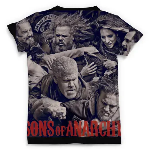 Заказать мужскую футболку в Москве. Футболка с полной запечаткой (мужская) Сыны анархии от kenny - готовые дизайны и нанесение принтов.