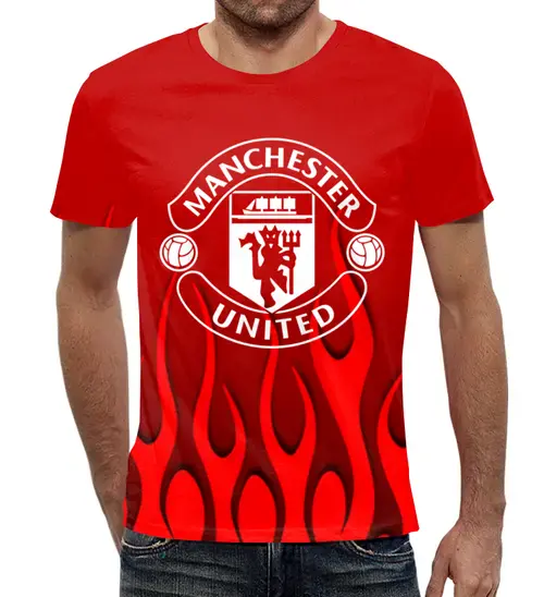 Заказать мужскую футболку в Москве. Футболка с полной запечаткой (мужская) Manchester United от THE_NISE  - готовые дизайны и нанесение принтов.