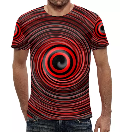 Заказать мужскую футболку в Москве. Футболка с полной запечаткой (мужская) Вишневый вихрь от Alexey Evsyunin - готовые дизайны и нанесение принтов.