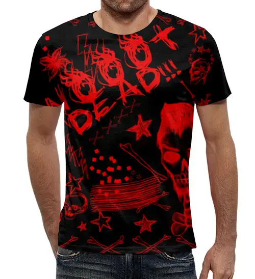 Заказать мужскую футболку в Москве. Футболка с полной запечаткой (мужская) Гранж/Grunge от RED'S - готовые дизайны и нанесение принтов.