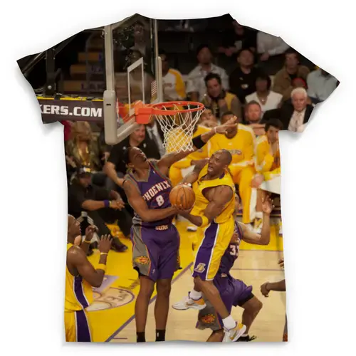Заказать мужскую футболку в Москве. Футболка с полной запечаткой (мужская) Lakers - Kobe от skynatural - готовые дизайны и нанесение принтов.