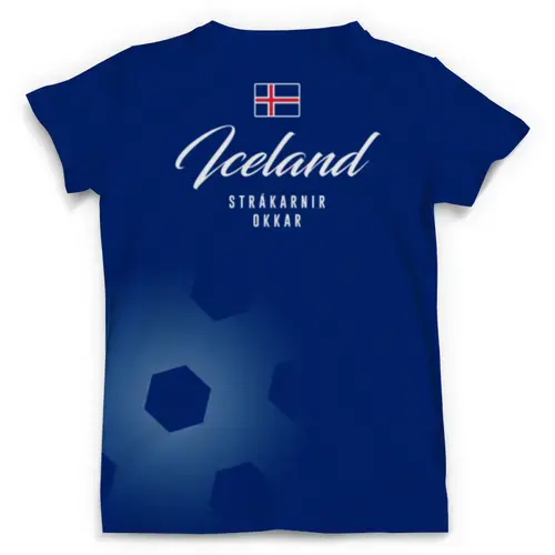 Заказать мужскую футболку в Москве. Футболка с полной запечаткой (мужская) Сборная Исландии от geekbox - готовые дизайны и нанесение принтов.