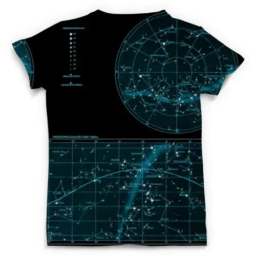 Заказать мужскую футболку в Москве. Футболка с полной запечаткой (мужская) Карта звёздного неба от Виктор Гришин - готовые дизайны и нанесение принтов.