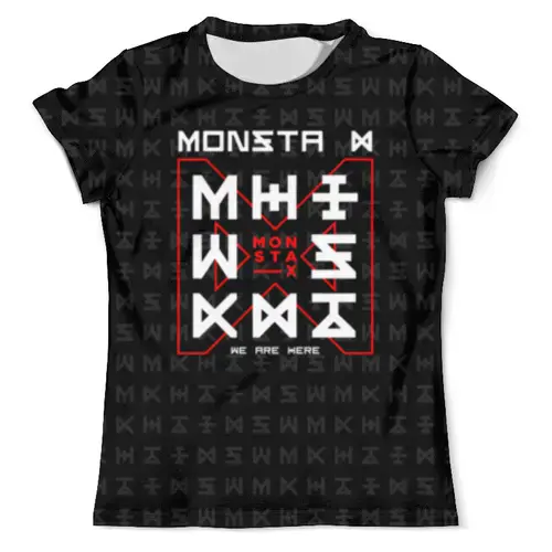 Заказать мужскую футболку в Москве. Футболка с полной запечаткой (мужская) Monsta X от geekbox - готовые дизайны и нанесение принтов.