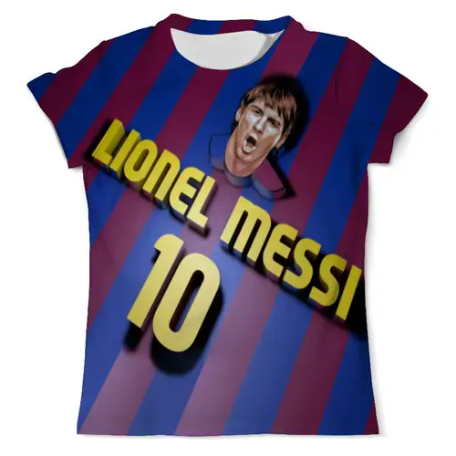 Заказать мужскую футболку в Москве. Футболка с полной запечаткой (мужская) Lionel  Messi  от T-shirt print  - готовые дизайны и нанесение принтов.