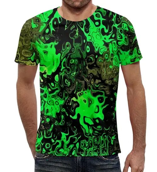 Заказать мужскую футболку в Москве. Футболка с полной запечаткой (мужская) Серо-зеленый от THE_NISE  - готовые дизайны и нанесение принтов.