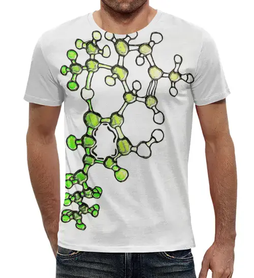 Заказать мужскую футболку в Москве. Футболка с полной запечаткой (мужская) TDK molekula от Pochanga Drums - готовые дизайны и нанесение принтов.