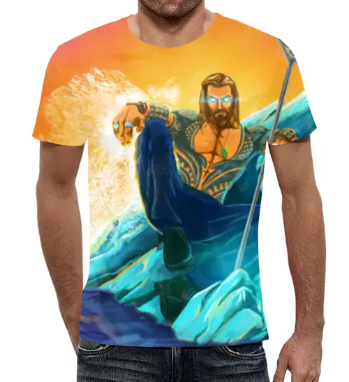 Заказать мужскую футболку в Москве. Футболка с полной запечаткой (мужская) Aquaman от T-shirt print  - готовые дизайны и нанесение принтов.