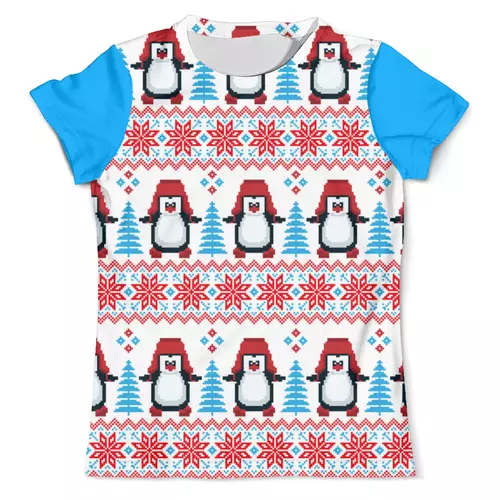 Заказать мужскую футболку в Москве. Футболка с полной запечаткой (мужская) пингвины от queen  - готовые дизайны и нанесение принтов.