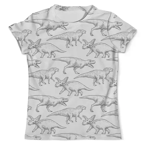 Заказать мужскую футболку в Москве. Футболка с полной запечаткой (мужская) Динозавры от trugift - готовые дизайны и нанесение принтов.