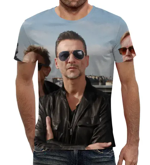 Заказать мужскую футболку в Москве. Футболка с полной запечаткой (мужская) Depeche Mode от Александр - готовые дизайны и нанесение принтов.