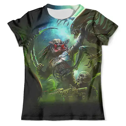 Заказать мужскую футболку в Москве. Футболка с полной запечаткой (мужская) Alien vs Predator от balden - готовые дизайны и нанесение принтов.
