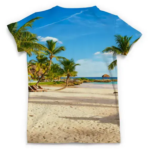 Заказать мужскую футболку в Москве. Футболка с полной запечаткой (мужская) Море пальмы 3D от comixart - готовые дизайны и нанесение принтов.
