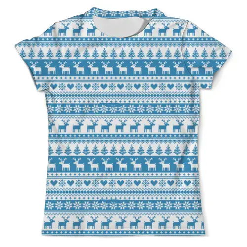Заказать мужскую футболку в Москве. Футболка с полной запечаткой (мужская) Свитер с оленями  от CoolDesign - готовые дизайны и нанесение принтов.
