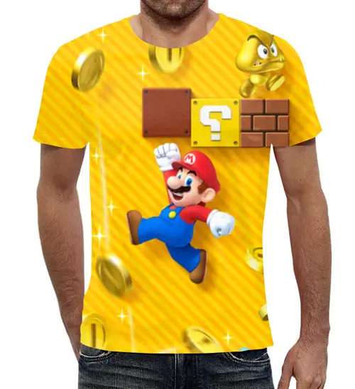 Заказать мужскую футболку в Москве. Футболка с полной запечаткой (мужская) Mario (марио) от weeert - готовые дизайны и нанесение принтов.
