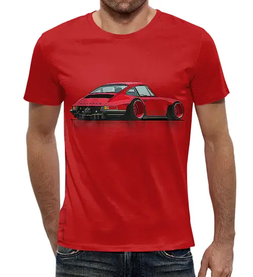 Заказать мужскую футболку в Москве. Футболка с полной запечаткой (мужская) Porsche Design от balden - готовые дизайны и нанесение принтов.