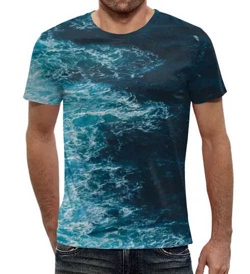 Заказать мужскую футболку в Москве. Футболка с полной запечаткой (мужская) Sea (море) от Илья Щеблецов - готовые дизайны и нанесение принтов.
