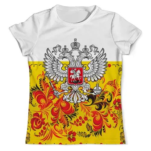 Заказать мужскую футболку в Москве. Футболка с полной запечаткой (мужская) Хохлома от THE_NISE  - готовые дизайны и нанесение принтов.
