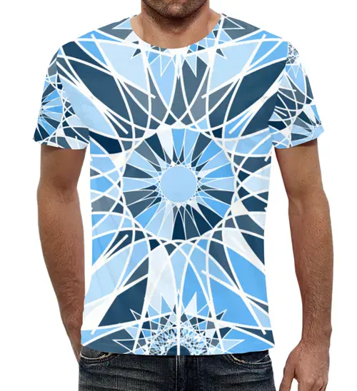 Заказать мужскую футболку в Москве. Футболка с полной запечаткой (мужская) Ледяное солнце от IrinkaArt  - готовые дизайны и нанесение принтов.