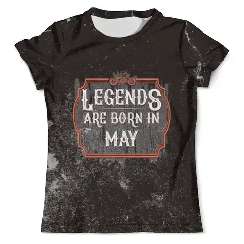 Заказать мужскую футболку в Москве. Футболка с полной запечаткой (мужская) Legends Are Born In May от tutik_mutik@mail.ru - готовые дизайны и нанесение принтов.