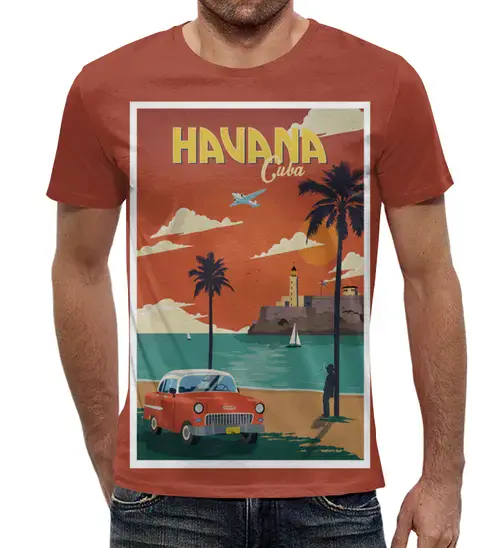 Заказать мужскую футболку в Москве. Футболка с полной запечаткой (мужская) Гавана от acidhouses - готовые дизайны и нанесение принтов.