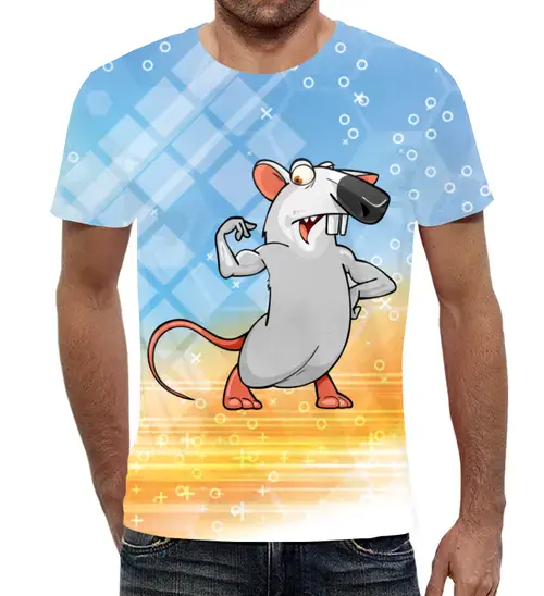 Заказать мужскую футболку в Москве. Футболка с полной запечаткой (мужская) Год крысы  от T-shirt print  - готовые дизайны и нанесение принтов.