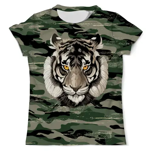 Заказать мужскую футболку в Москве. Футболка с полной запечаткой (мужская) Real tiger от Vasilixa - готовые дизайны и нанесение принтов.