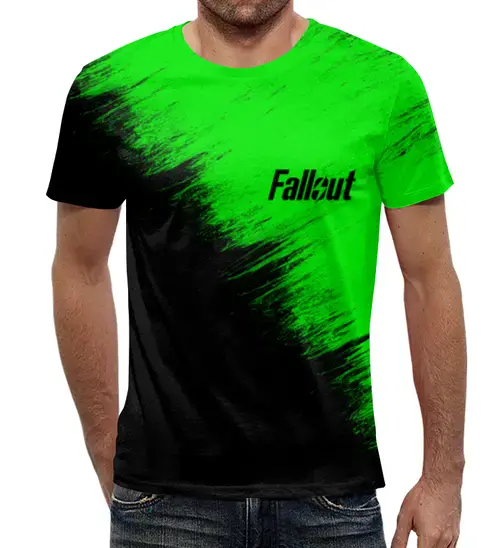 Заказать мужскую футболку в Москве. Футболка с полной запечаткой (мужская) Fallout от Карусель Фартуны - готовые дизайны и нанесение принтов.