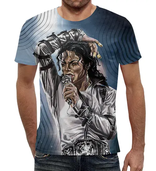 Заказать мужскую футболку в Москве. Футболка с полной запечаткой (мужская) Michael Jackson Design от balden - готовые дизайны и нанесение принтов.