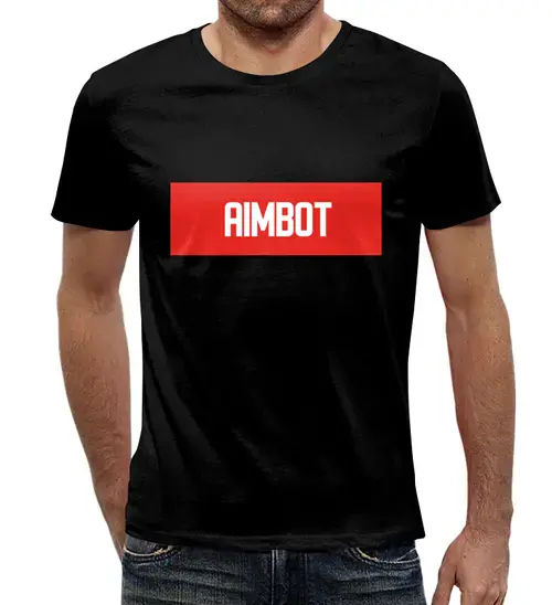Заказать мужскую футболку в Москве. Футболка с полной запечаткой (мужская) Aimbot от THE_NISE  - готовые дизайны и нанесение принтов.