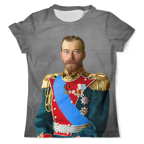 Заказать мужскую футболку в Москве. Футболка с полной запечаткой (мужская) Nicholas II of Russia_ от balden - готовые дизайны и нанесение принтов.
