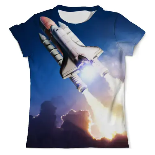 Заказать мужскую футболку в Москве. Футболка с полной запечаткой (мужская) NASA | НАСА от The Spaceway  - готовые дизайны и нанесение принтов.