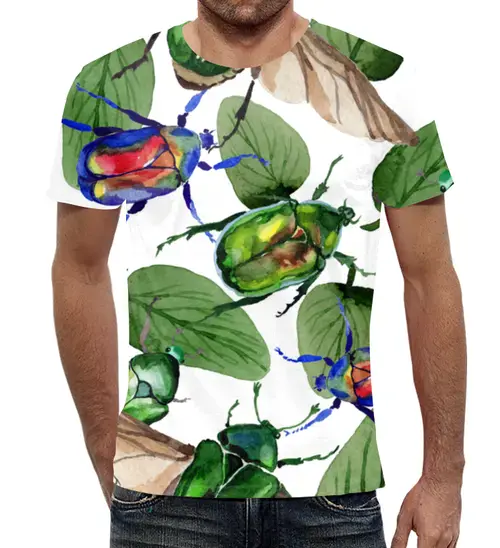Заказать мужскую футболку в Москве. Футболка с полной запечаткой (мужская) насекомые от THE_NISE  - готовые дизайны и нанесение принтов.