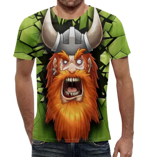 Заказать мужскую футболку в Москве. Футболка с полной запечаткой (мужская) Viking от ADMIN MMORPG - готовые дизайны и нанесение принтов.