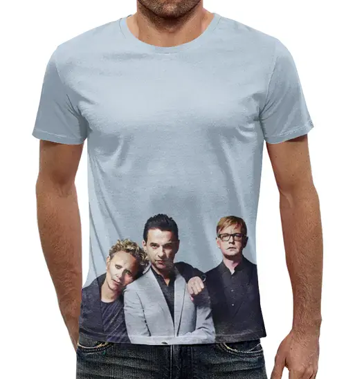 Заказать мужскую футболку в Москве. Футболка с полной запечаткой (мужская) Depeche Mode  от ПРИНТЫ ПЕЧАТЬ  - готовые дизайны и нанесение принтов.