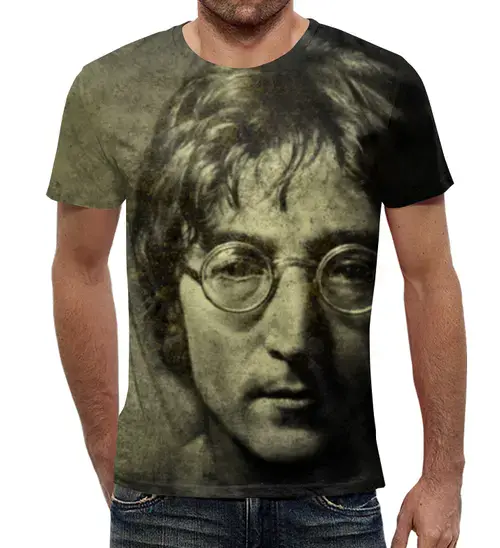 Заказать мужскую футболку в Москве. Футболка с полной запечаткой (мужская) John Lennon от Виктор Гришин - готовые дизайны и нанесение принтов.