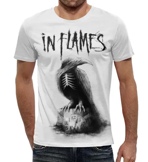 Заказать мужскую футболку в Москве. Футболка с полной запечаткой (мужская) In Flames от geekbox - готовые дизайны и нанесение принтов.