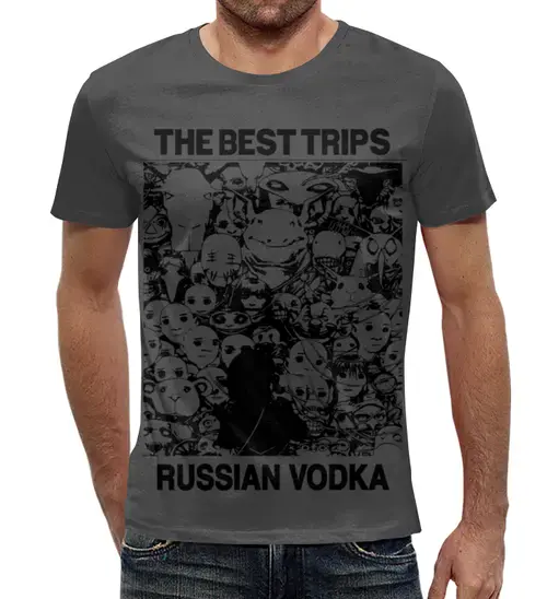 Заказать мужскую футболку в Москве. Футболка с полной запечаткой (мужская) vodka от Владимир Дрошнев - готовые дизайны и нанесение принтов.