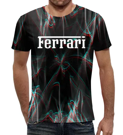 Заказать мужскую футболку в Москве. Футболка с полной запечаткой (мужская) Ferrari от THE_NISE  - готовые дизайны и нанесение принтов.