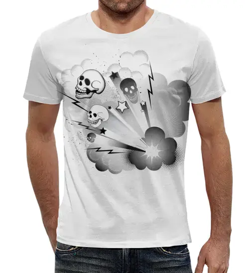 Заказать мужскую футболку в Москве. Футболка с полной запечаткой (мужская) Черепа (2) от T-shirt print  - готовые дизайны и нанесение принтов.