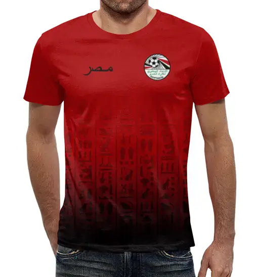 Заказать мужскую футболку в Москве. Футболка с полной запечаткой (мужская) Сборная Египта  от geekbox - готовые дизайны и нанесение принтов.