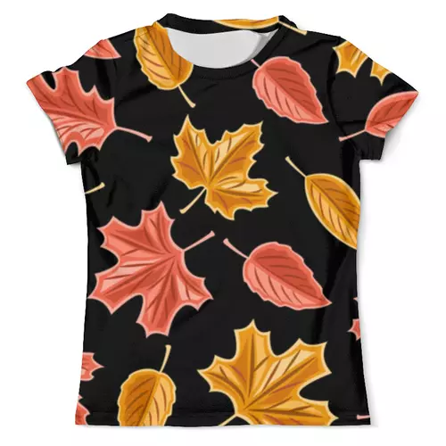 Заказать мужскую футболку в Москве. Футболка с полной запечаткой (мужская) Осенние листья от skynatural - готовые дизайны и нанесение принтов.