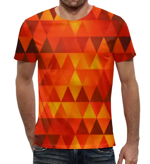 Заказать мужскую футболку в Москве. Футболка с полной запечаткой (мужская) Triangles от Fonzo - готовые дизайны и нанесение принтов.