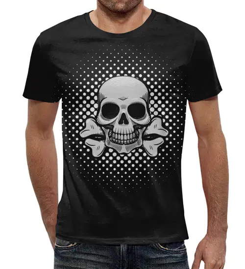 Заказать мужскую футболку в Москве. Футболка с полной запечаткой (мужская) Череп  (1) от T-shirt print  - готовые дизайны и нанесение принтов.