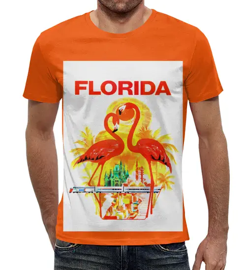 Заказать мужскую футболку в Москве. Футболка с полной запечаткой (мужская) Флорида от acidhouses - готовые дизайны и нанесение принтов.