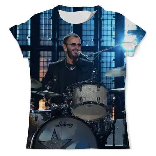 Заказать мужскую футболку в Москве. Футболка с полной запечаткой (мужская) Drums Ringo от Vladec11 - готовые дизайны и нанесение принтов.