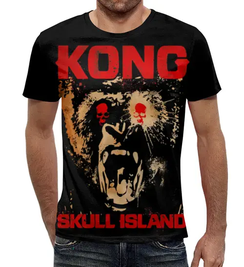 Заказать мужскую футболку в Москве. Футболка с полной запечаткой (мужская) KONG Skull Island от balden - готовые дизайны и нанесение принтов.